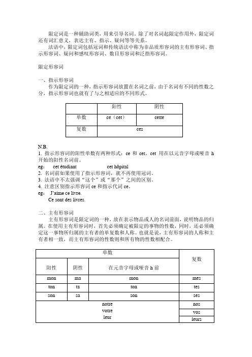 限定形容词