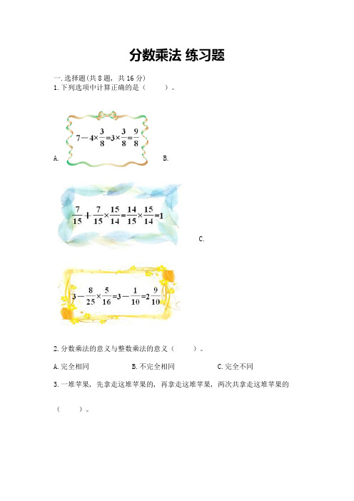 分数乘法-练习题精选