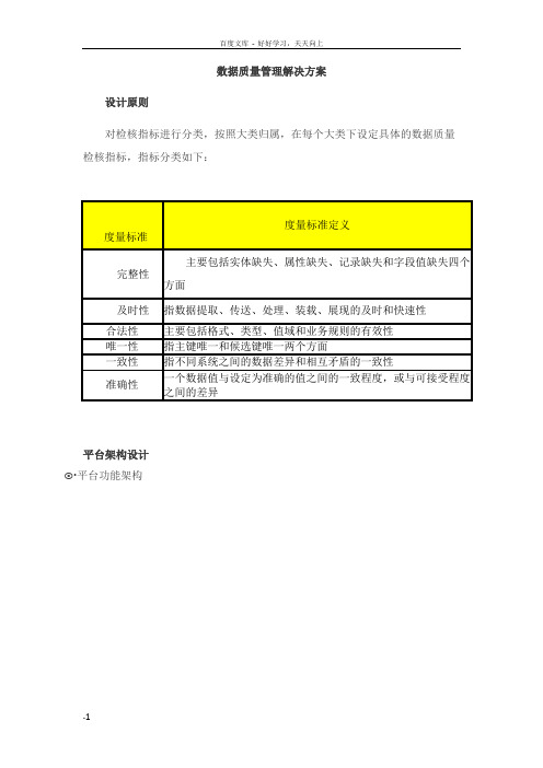 数据质量管理解决方案