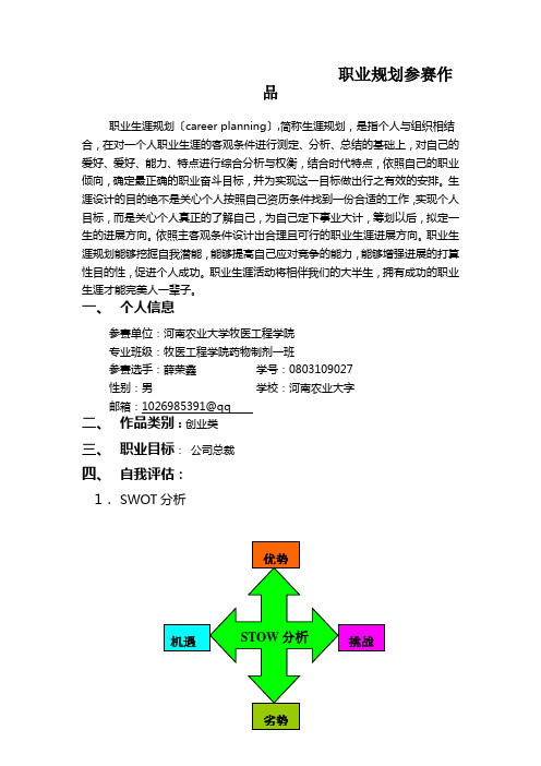 职业规划参赛作品