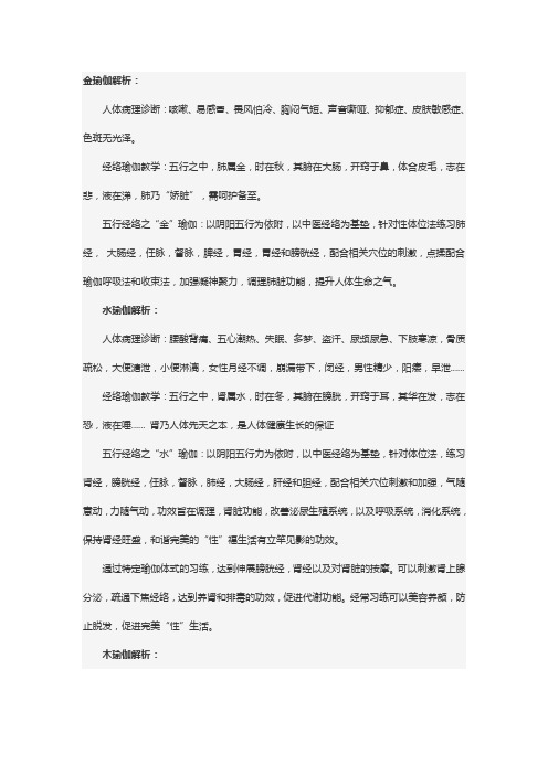 梵厸经络瑜伽课程体系笔记