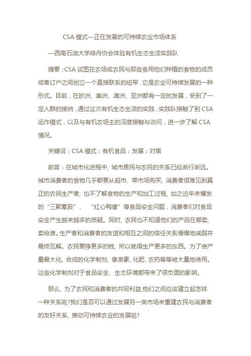 CSA模式