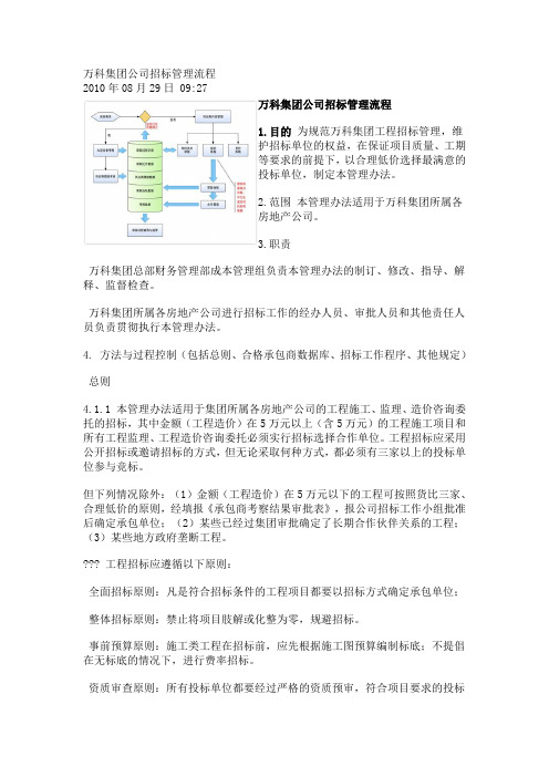 万科集团公司招标管理流程