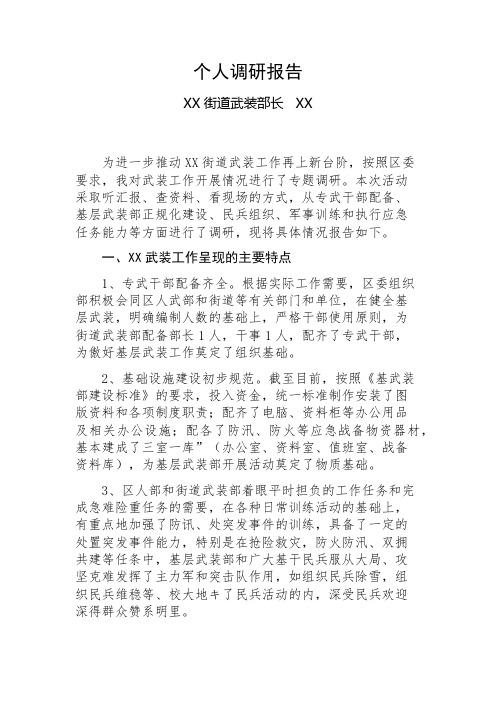 武装调研报告1