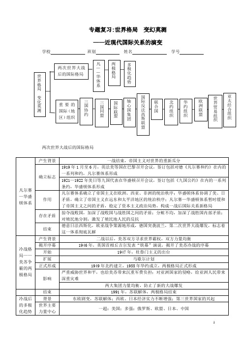 世界格局专题及答案