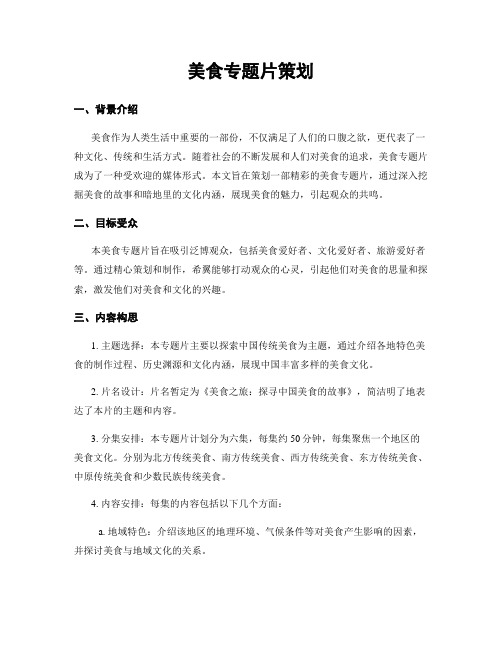 美食专题片策划