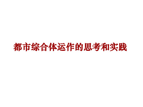 房地产都市综合体运作的思考与实践报告