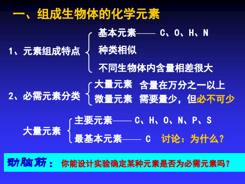 第一章生命的物质基础