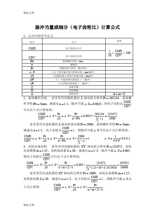 (整理)脉冲当量计算