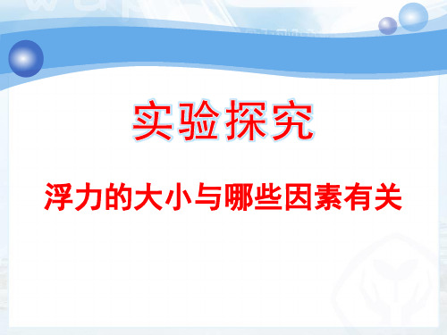 实验探究：浮力的大小与哪些因素有关