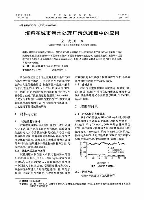 填料在城市污水处理厂污泥减量中的应用