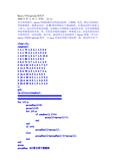 贝叶斯的matlab程序