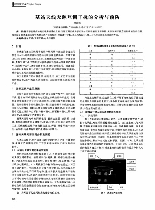 基站天线无源互调干扰的分析与预防