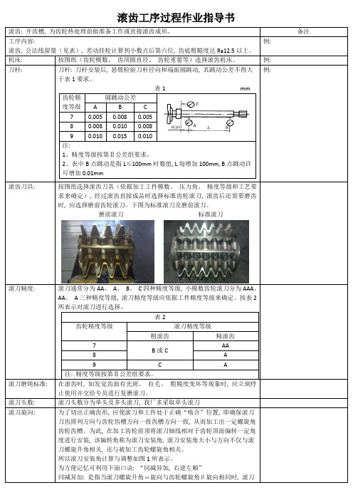 滚齿工艺专业资料