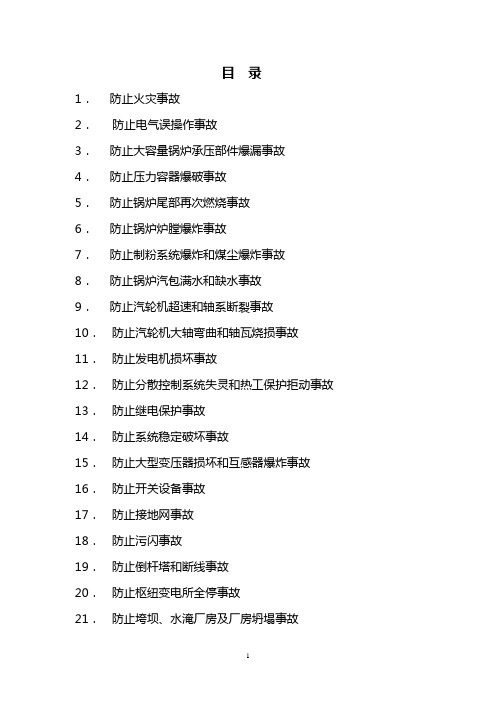 防止电力生产重大事故的二十五项重点要求实施细则  25项反措实施细则