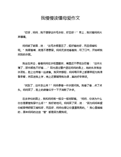 我慢慢读懂母爱作文