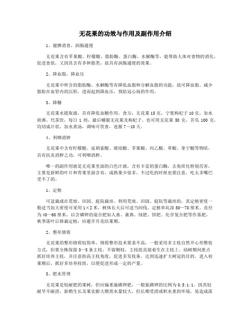 无花果的功效与作用及副作用介绍