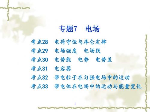 2016届高考物理电场专题复习