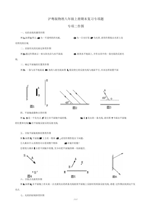 沪粤版八年级上册期末复习专项题(二)作图-(物理)-2019年(已审阅)