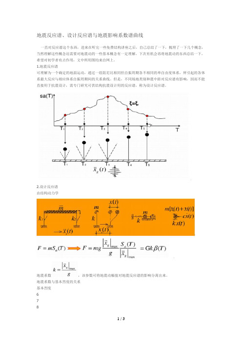 地震反应谱、设计反应谱与地震影响系数谱曲线