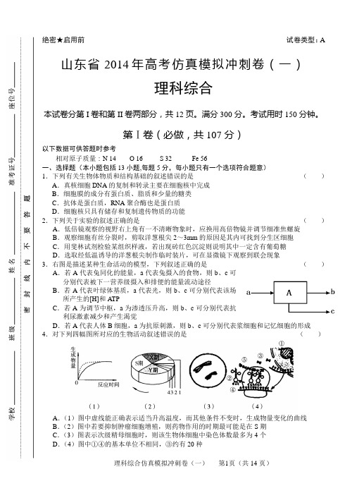 2014高考数学理科模拟试题