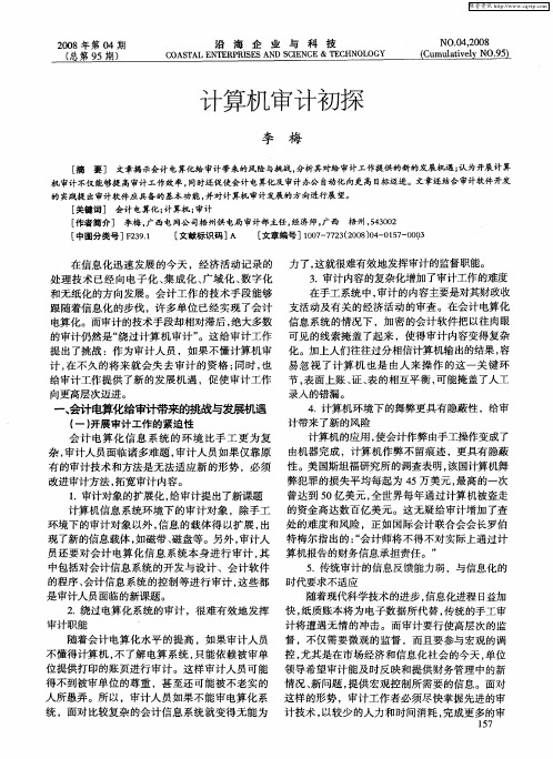 计算机审计初探
