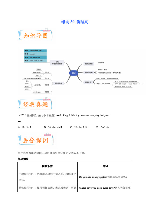 考向30倒装句(重点)-2023年中考英语一轮复习考点微专题(原卷版)