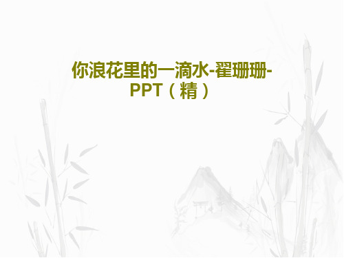 你浪花里的一滴水-翟珊珊-PPT(精)20页PPT