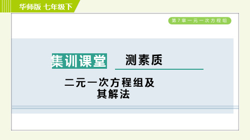 最新华师版七年级下册数学第7章二元一次方程集训课堂   测素质  二元一次方程组及其解法