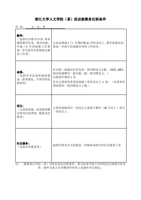 浙江大学年拟升教授研究员人选条件统计一览表任现职以来业绩