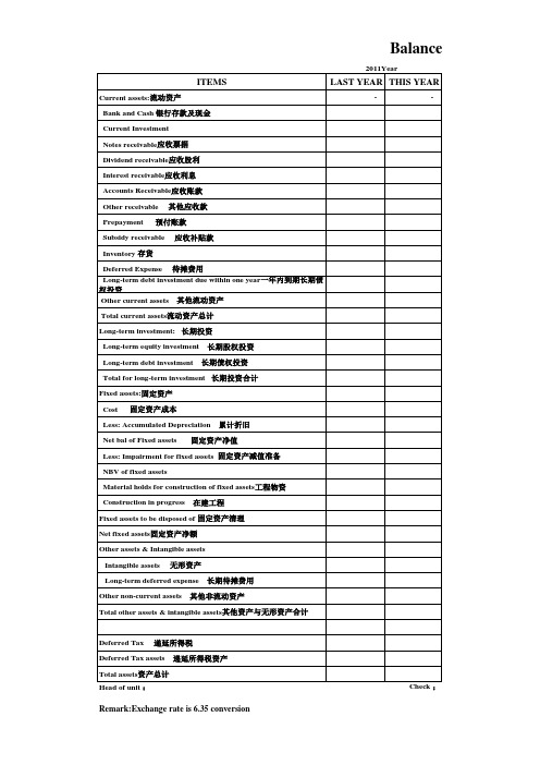 财务报表英文版