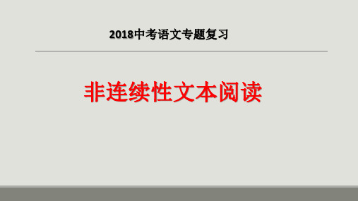 中考语文专题复习：非连续性文本阅读课件(共33张ppt)