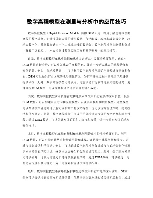 数字高程模型在测量与分析中的应用技巧