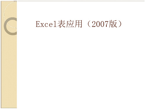 Excel表应用(2007版)