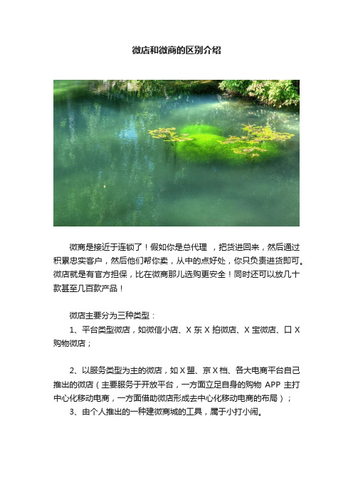 微店和微商的区别介绍