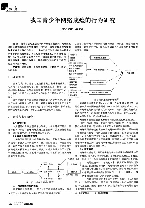 我国青少年网络成瘾的行为研究