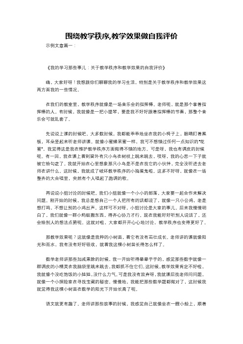 围绕教学秩序,教学效果做自我评价