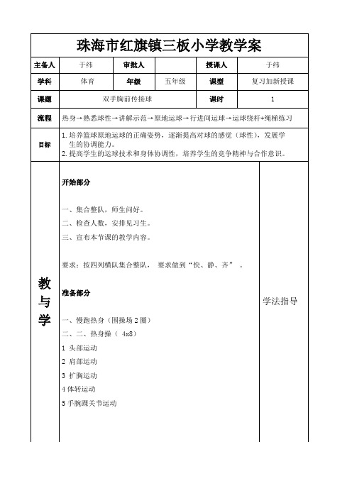 篮球教案表格 - 副本