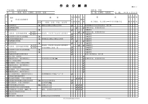 作业分解表(屏蔽板 完整) 培训师用