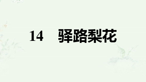 部编版七年级下册语文 第14课 驿路梨花 重点练习课后习题课件