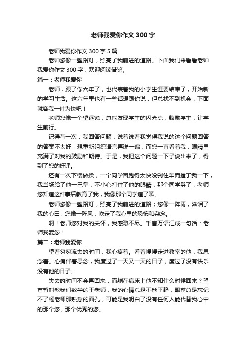 老师我爱你作文300字5篇