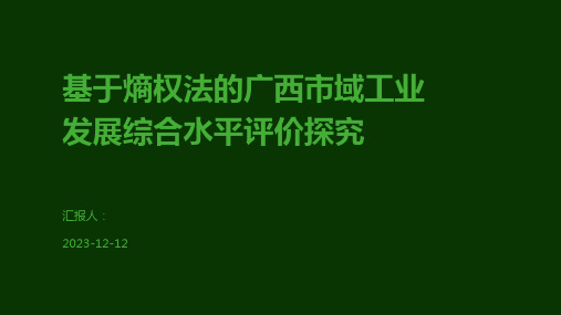 基于熵权法的广西市域工业发展综合水平评价探究