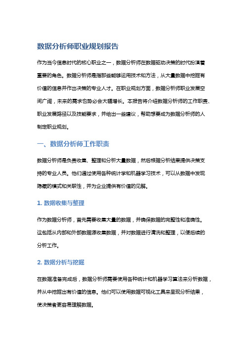 数据分析师职业规划报告