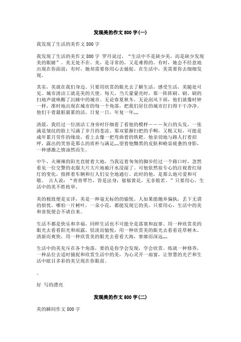 发现美的作文800字