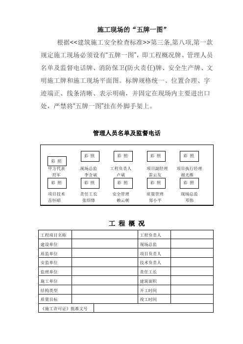 施工现场五牌一图