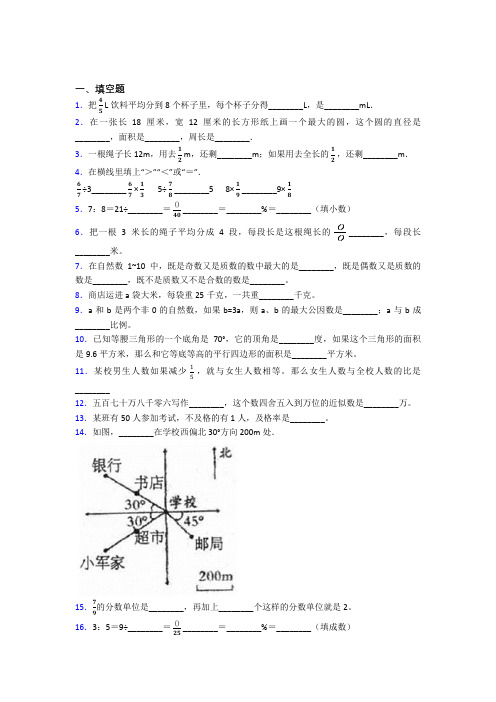 【精选试卷】陕西宝鸡市小升初数学填空题专项练习经典练习卷