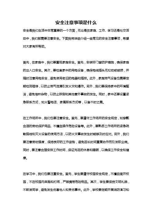 安全注意事项是什么