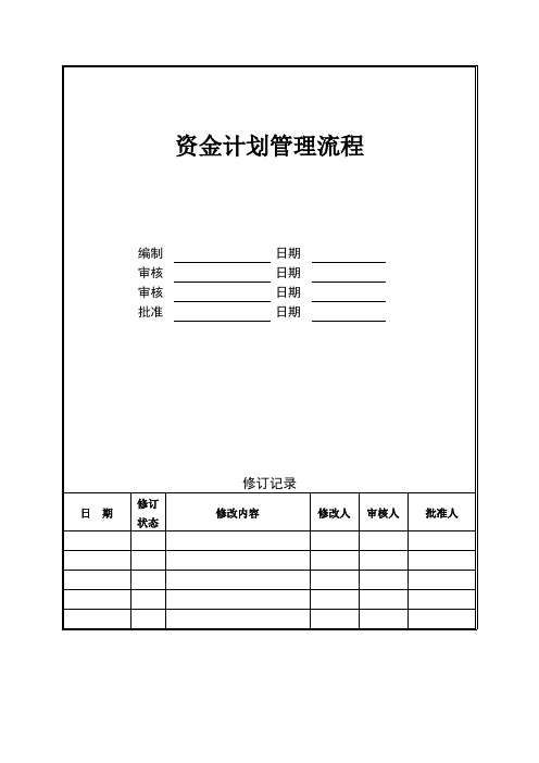 资金计划管理流程