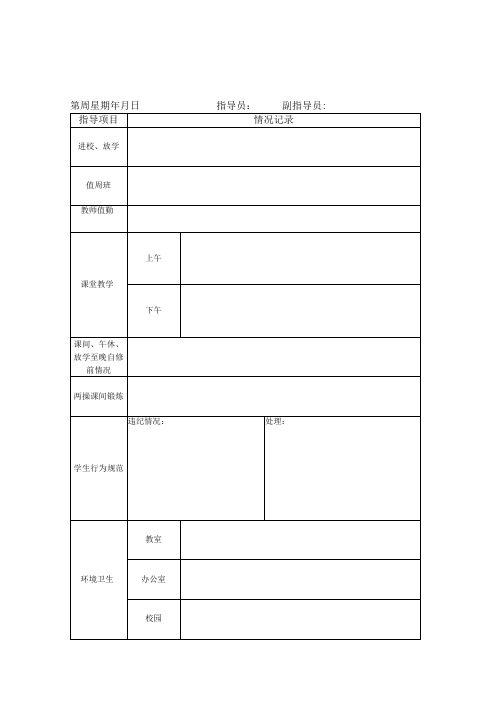 学校一日值班检查记录表