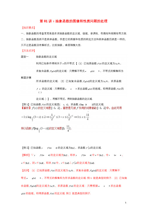 高考数学热点难点突破技巧第01讲抽象函数的图像和性质问题的处理201802074155